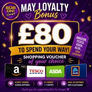 Bob On May Loyalty Bonus – Win £80 To Spend Your Way