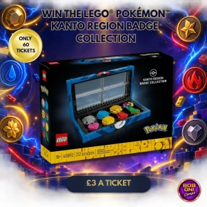Win the Limited LEGO® Pokémon™ Kanto Region Badge Collection #40892 – Only 60 Tickets!