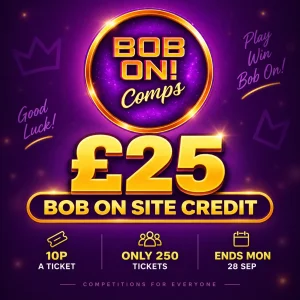 💜 £25 Bob On Site Credit | 10p a Ticket